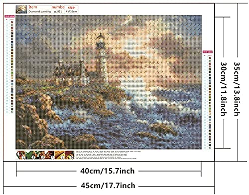 HASTHIP® 5D Diamond Painting by Number Kit, 40 * 50cm Full Drill Diamond Painting Rhinestone Embroidery Pictures for Adults Kids Relaxation and Home Wall Decor (Multi-Color 1)