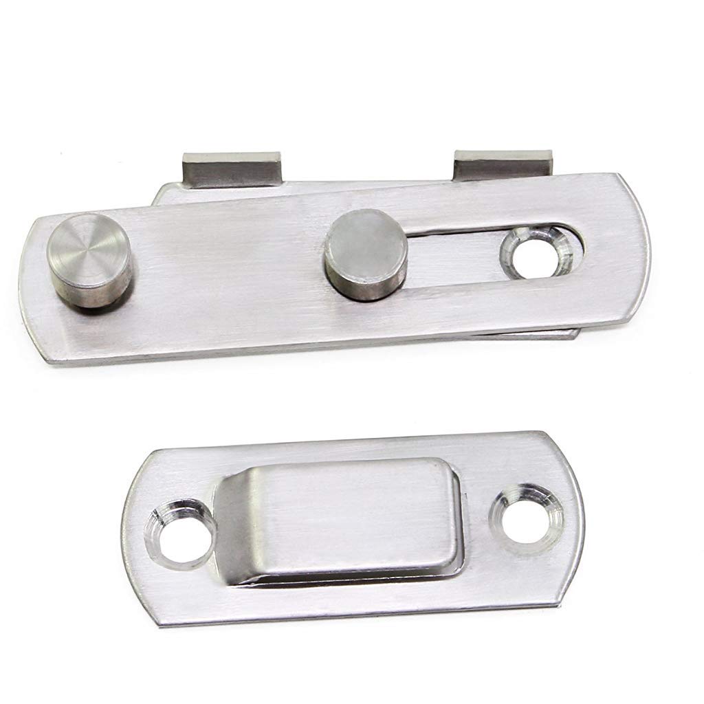 2PCS 3 Inch Stainless Steel Flip Latch Gate Latches Bar Lock, Sliding Door Lock for Improved Door Window Furniture Security - Quick Installation and Anti-Corrosion Design