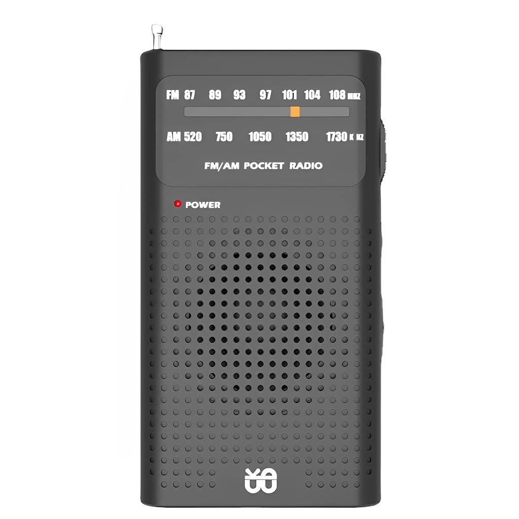 Portable HiFi AM/FM Radio Pocket Radio Player Operated Portable Radio with Speaker, 3.5mm Headphone Jack, 2AA Battery Powered Radio Operated with Long Range Reception for Indoor Outdoor Emergency Use