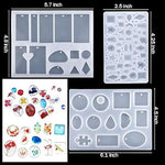HASTHIP® 109 PCS Silicone Resin Moulds for Jewellery Making with a Storage Bag, Epoxy Resin Moulds, Jewelry Casting Molds Craft DIY Set, White