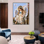 HASTHIP® 5D Diamond Painting by Number Kit for Adults, Full Drill AngelDiamond Painting Rhinestone Embroidery Pictures for Adults Kids Relaxation and Home Wall Decor 30x40cm(Multi 6)