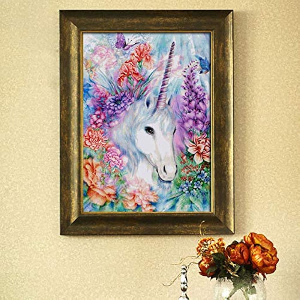 HASTHIP® DIY 5D Full Drill Diamond Painting, Rhinestone Pasted Cross Stitch Blue Owl Pattern for Home Wall Decoration (Unicorn 2)