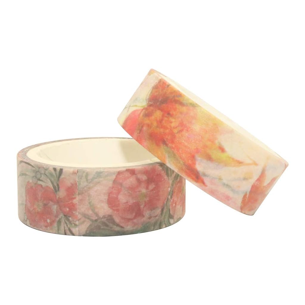 HASTHIP® 10 Roll Washi Tapes Set Spring Flower Colour Tapes Decorative Tape Craft Supplies for DIY Craft,, Journal Supplies, Gift Wrapping, Scrapbooking