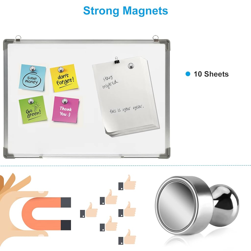 HASTHIP® Mini Fridge Neodymium Magnets with a Storage Box, Cone Handle for Kitchen, Magnetic Board, Whiteboard, Noticeboard and Office, 12Pcs (12×16mm)
