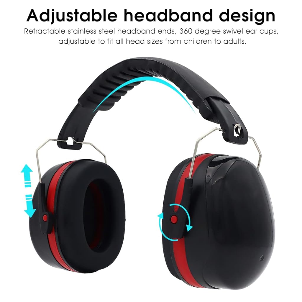 Ear Muffs for Noise Reduction, Foldable Noise Reduction Headphones NRR 26db-35db Noise Sound Protection for Studying, Meditating,Shooting Range,Mowing,Construction,Manufacturing, Woodwork