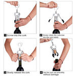 Multifunctional Wing Corkscrew Wine Bottle Opener for All Cork Stoppered and Beer Cap Bottles Luxury Waiter Corkscrew with Stopper Set