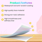 Printable Laser Printing Paper 8.5''*11'' Holographic Sheet Sticker Self-Adhesive Sticker Paper Waterproof HD Printing Paper Vinyl Paper for Ink Jet Printer, 20 Sheet