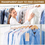 30pcs Plastic Hanging Garment Bag, Transparent Clothing Dustproof Cover for Clothes Universal Size Clothes Cover 23.6 x 35.4 in