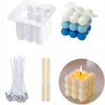 HASTHIP® Resin Moulds Kit for DIY Candles with 50Pcs Candle Wicks and 2 Pieces Wick Centering Devices, Candle Epoxy Resin Molds, Hand Casting Mould for DIY Candle Fondant Soap Chocolate Crafts, Metal