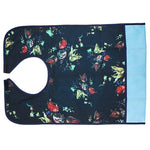 Adult Bibs Clothing Protectors Waterproof Pocket Bib Apron Washable with Crumb Catcher(Floral)