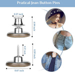 HASTHIP® 10pcs Detachable Buttons for Jeans, No Sew Instant Loose Jean Button Pins Reusable Tightener Replacement Buttons for Clothes Adjustment, Hats Bags Decorations (Copper & Silver Combo)