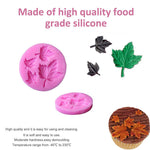 5PCS Silicone Leaves Fondant Molds 3D Mini Maple Leaf Rose Shaped DIY Cake Decoration Molds