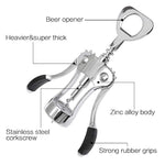 Multifunctional Wing Corkscrew Wine Bottle Opener for All Cork Stoppered and Beer Cap Bottles Luxury Waiter Corkscrew with Stopper Set