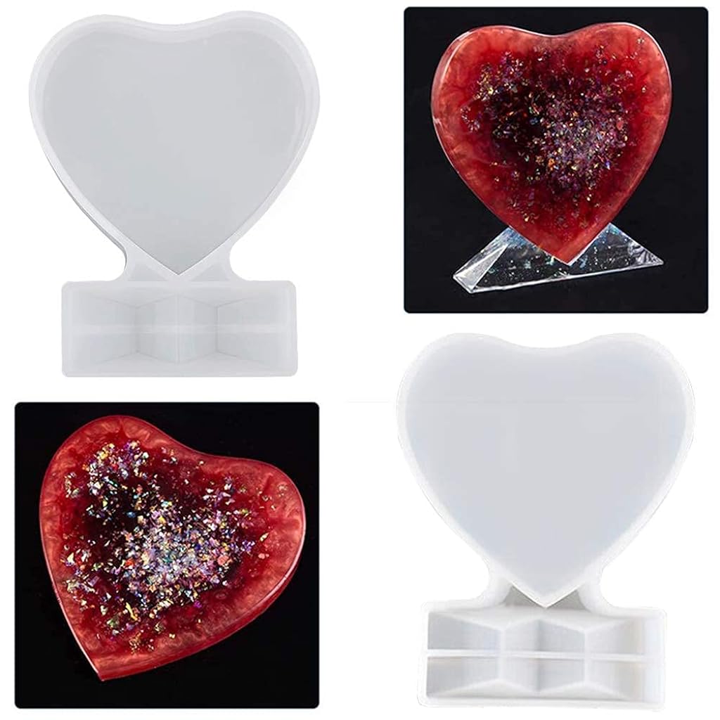 HASTHIP® Resin Moulds for Heart Photo Frame, Love Frames Silicone Casting Mould, Epoxy Resin Art Mould for Lover Wedding Birthday Gift DIY Making Clay Crafts