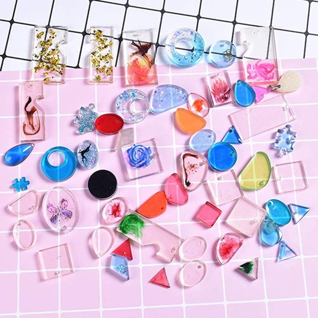 3Pcs Resin Mould for DIY Jewellery Keychains Pendant, Epoxy Resin Art Kit Resin Jewellery DIY Making Tool