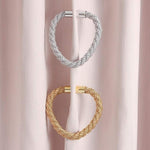 Magnetic Curtain Tie Backs Clips Curtain Buckles Holdbacks Binding Weaving Tie Band 2 Pieces for Home Office Decorative