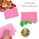 5PCS Silicone Leaves Fondant Molds 3D Mini Maple Leaf Rose Shaped DIY Cake Decoration Molds