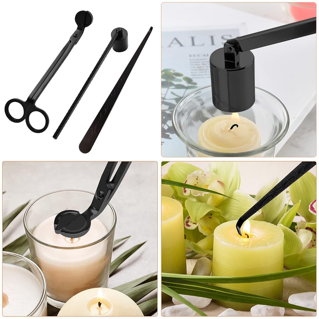 3 in 1 Candle Accessory Set, Candle Wick Trimmer, Candle Snuffer, Candle Wick Dipper,Gift Packing,Essential Supplies for Scented Candle Lover