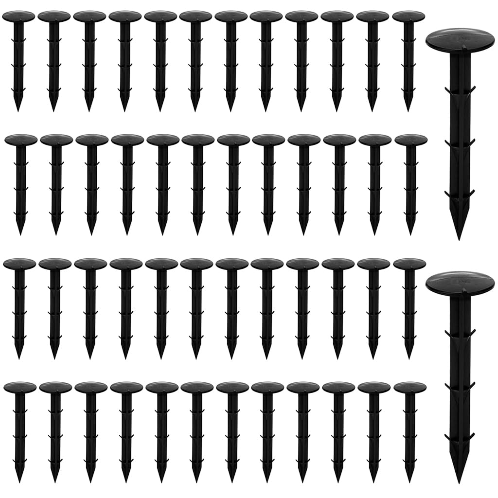 HASTHIP® 50 Pcs Landscape Staples for Securing Landscape Fabric, Ground Cover or Drip Irrigation Tubing, Anti-UV Plastic Garden Stakes Staples Securing Pegs (11cm)