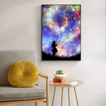 5D DIY Diamond Painting Kit Character, Full Diamond Painting, Starry Sky Embroidery, Home Wall Decoration and Children's Gifts(Multi 4), Aluminum, Metal 30x40 cm