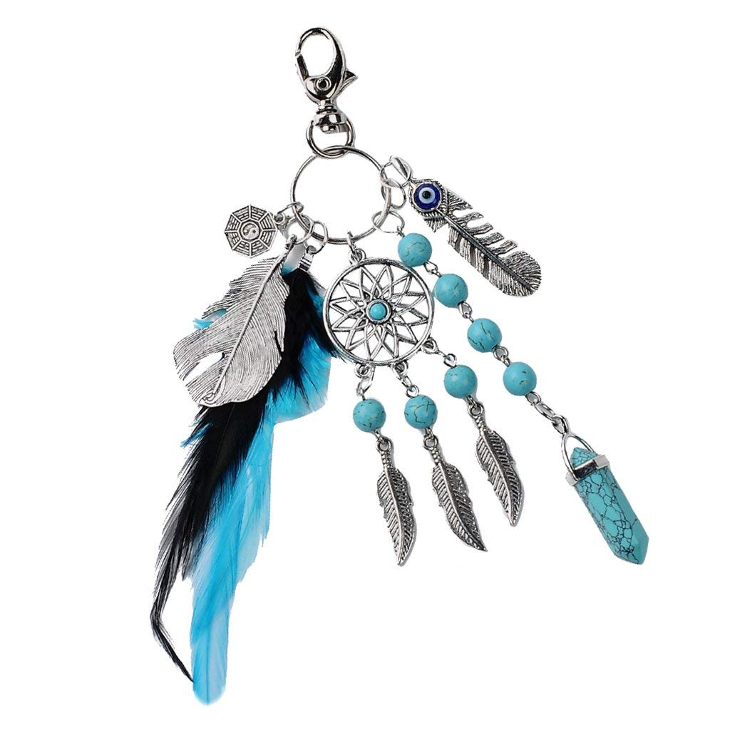 Dream Catcher Keyrings Keychain Tassel Feather Turquoise Collection Key Chain for Keyring Automotive Handbags