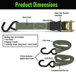 HASTHIP® 2 Pack Ratchet Tie Down Straps, 4.5m Ratcheting Straps Cargo TieDowns, Cargo Straps for Trucks, Rubber Handles, Coated Metal Hooks, Carry Bag