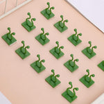 HASTHIP® 50Pcs Wall Fixture Clips for Plant Climbing Vine Plant Climbing Wall Fixer Self-Adhesive Hook, Wall Vines Fixture Wall Hook Vines Climbing Clip for Home (Green)