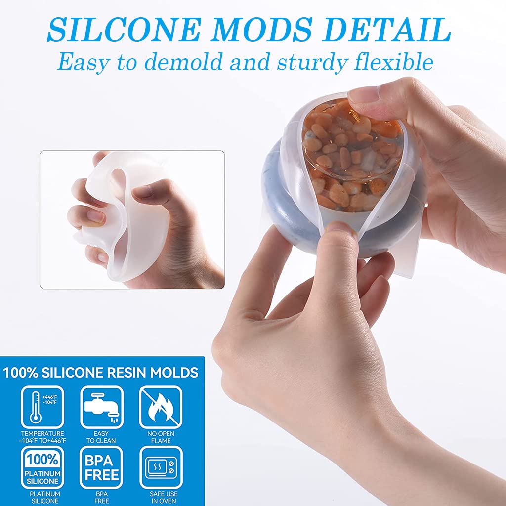 5 Pcs Jar Resin Molds Silicone Set, Mushroom Jars Silicone Molds with Lid for Epoxy Resin Casting for DIY Jewelry Storage Box, Resin Crafts, Home Decoration