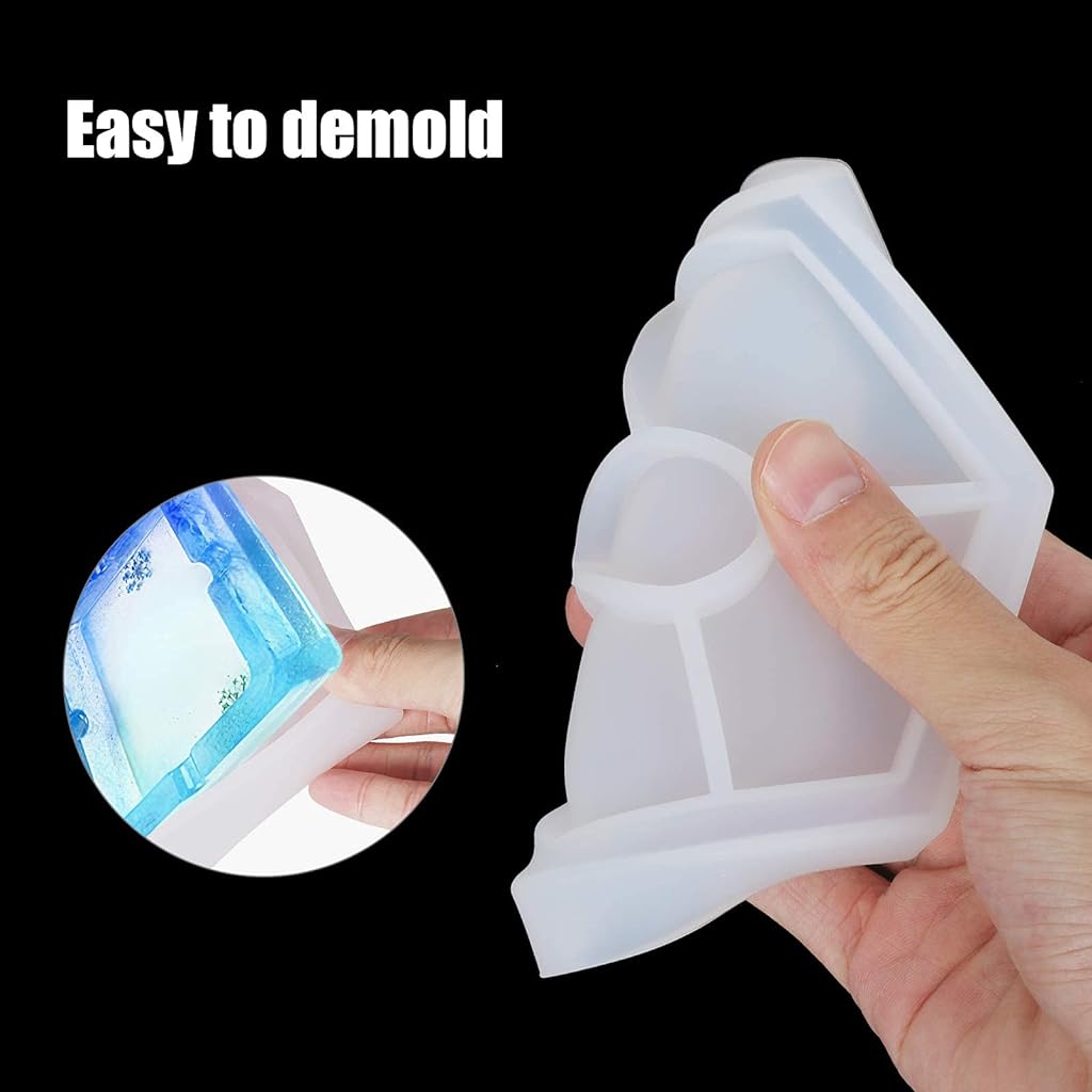 20 PCS Resin Moulds Silicone,Epoxy Casting Moulds Ashtray,Pen Holder,Flower Pot,Coaster,Pendants,Candle Molds,Candle Holders Sticks,Droppers for Resin DIY Craft