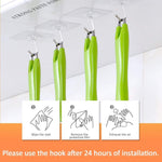 HASTHIP® Waterproof Stick on Adhesive Stronger Plastic Wall Hooks Hangers for Hanging Robe, Coat, Towel, Keys, Bags, Lights, Calendars, Max Load 15 kg - Pack of 10, Transparent