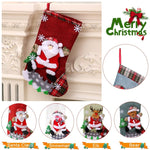 Set of 4 Christmas Decorations Stocking, 10 inch Linen Christmas Gift Stocking, Hanging Christmas Stockings Set Christmas Stocking Christmas Stocking for Window, Christmas Socks