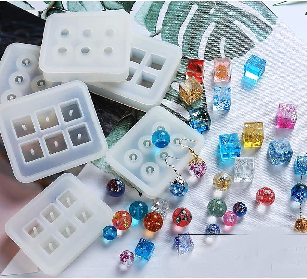 HASTHIP® 249pcs Earring Resin Moulds Kit Set Epoxy Casting Silicone Mould Crystal Pendant Jewellery Making Molds with Earring Hooks Jump Rings Eye Pins for Birthday Gifts Handmade Craft DIY