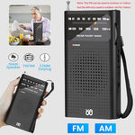 Portable HiFi AM/FM Radio Pocket Radio Player Operated Portable Radio with Speaker, 3.5mm Headphone Jack, 2AA Battery Powered Radio Operated with Long Range Reception for Indoor Outdoor Emergency Use