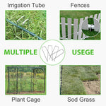 HASTHIP® 50 Pcs Landscape Staples for Securing Landscape Fabric, Ground Cover or Drip Irrigation Tubing, Heavy Duty Galvanized Steel Garden Stakes Staples Securing Pegs (6 In)