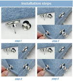 10pcs Detachable Buttons for Jeans, No Sew Instant Loose Jean Button Pins Reusable Tightener Replacement Buttons for Clothes Adjustment, Hats Bags Decorations (Copper & Silver Combo)