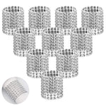 HASTHIP® 10Pcs Napkin Rings, Napkin Rings Buckles, Rhinestone Adornment Napkin Holder for Table Decorations, Wedding, Dinner, Party, DIY Decoration (Silver)