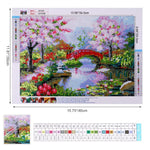 DIY 5D Diamond Painting Kit for Adults Kids,Full Drill Diamond Embroidery Crystal Rhinestone Pasted Painting Arts Craft for Home Wall Decor Paint(40X50cm)-Spring Scenery