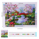 HASTHIP® DIY 5D Diamond Painting Kit for Adults Kids,Full Drill Diamond Embroidery Crystal Rhinestone Pasted Painting Arts Craft for Home Wall Decor Paint(40X50cm)-Spring Scenery