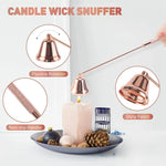 3 in 1 Candle Accessory Set, Candle Wick Trimmer, Candle Snuffer, Candle Wick Dipper, Gift Packing,Essential Supplies for Scented Candle Lover (Gold)