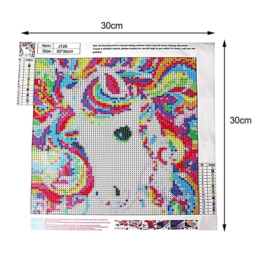HASTHIP® DIY 5D Diamond Painting by Number Kits Full Drill Crystal Embroidery Household Wall Decoration Art Crafts-Unicorn