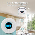 Smoke Detector 2 in1 Carbon Monoxide & Smoke Detector with Alarm, Fire Alarm Battery Operated with 80db Sound and Light Warning Alarm for Home Bedroom Office