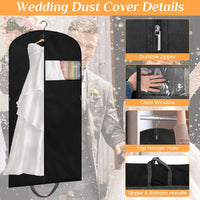 HASTHIP® Wedding Dress Dustproof Cover 1.8m Long Protective Cover Portable Garment Bag Dustproof Cover for Dress, Wedding Dress, Evening Dress Wardrobe Hanging Dustproof Cover