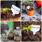 HASTHIP® 100pcs 10 * 6cm Plant Markers, T-Type White Plant Tags for Nursery Plant Garden, PP Plastic Reusable Plant Name Tags for Gardening Writtable Plant Tags for Plant Classfication