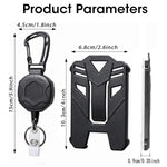 Retractable Keychain with ID Card Holder Retractable Badge Holder, Heavy Duty Carabiner Keychain with 31.5" Retractable Metal Reel Multitool Carabiner Anti-Lost Key Chain Holder