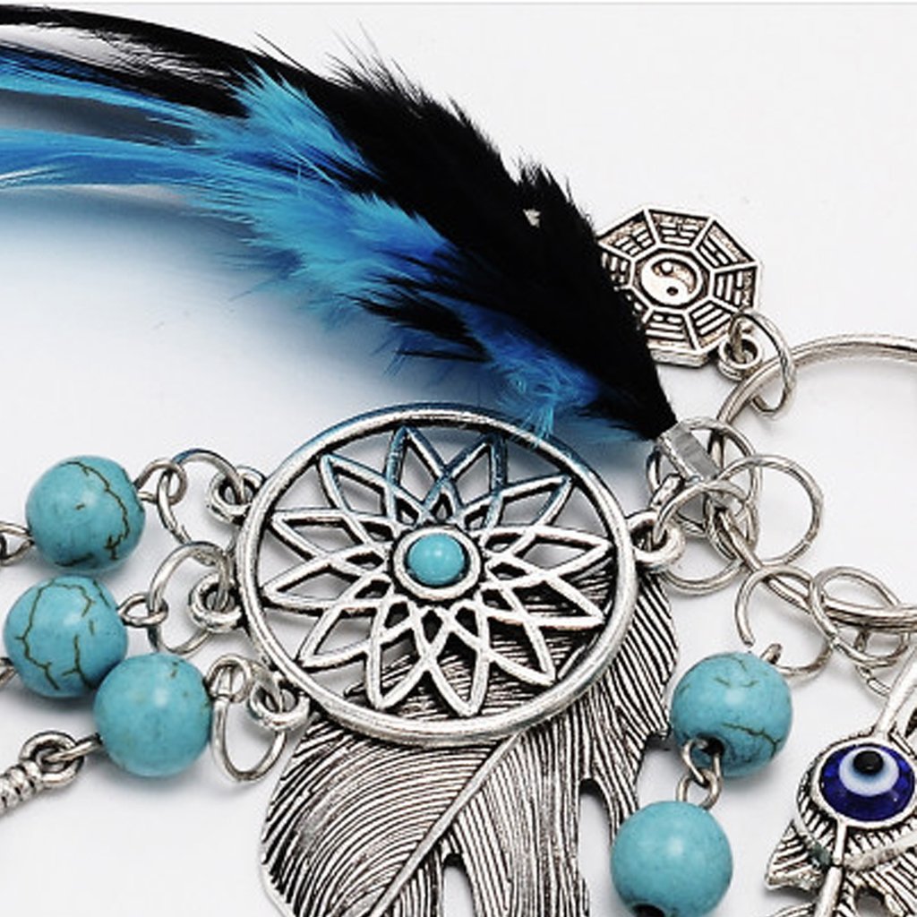 Dream Catcher Keyrings Keychain Tassel Feather Turquoise Collection Key Chain for Keyring Automotive Handbags