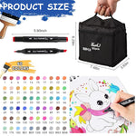 60 Colors Alcohol Markers Pens,Dual Tip Twin Marker Pens Acrylic Marker Pens,Anime&Manga Colouring Pens With Carrying Case For Painting Sketching Calligraphy Drawing Graffiti Design,Black