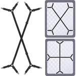 Bedsheet Holder, 2pcs Bedsheet Fitter Clips, Adjustable Crisscross Bedsheet Holder Strap with Heavy Duty Grippers Clips, Fitted Bed Sheet Fasten Suspenders Grippers to Hold Sheets