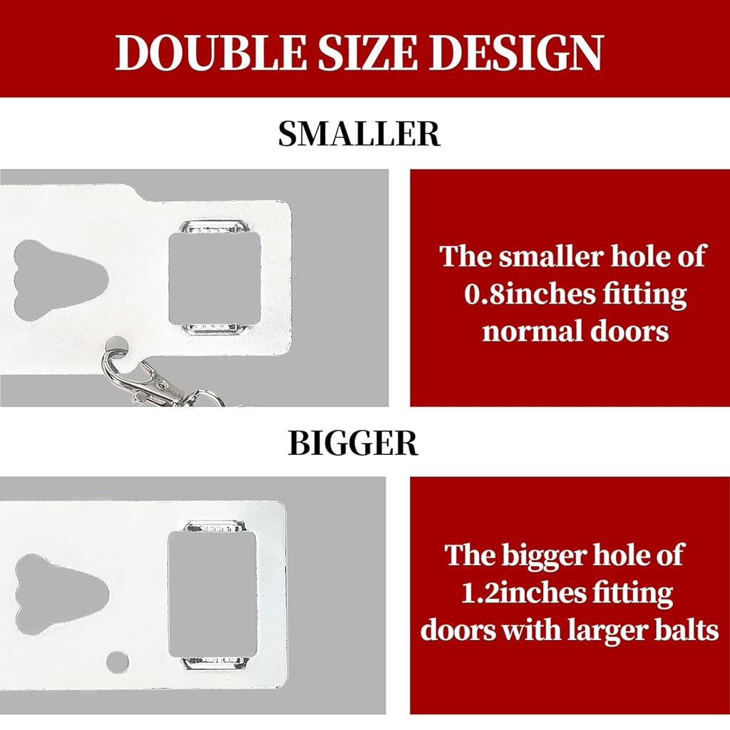 Portable Door Lock, Travel Door Lock Door Chain Lock, Prevent Unauthorized Entry, Additional Security and Privacy for Traveling Hotel Home Apartment Dorm (2PCS)