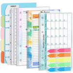 HASTHIP® Weekly Planner Monthly Planner for A6 Budget Binder Tear Off Note-Pad Memo Organiser Planner To Do List Notepad for Students, Home & Office, Zipper Pocket, Ruler, Color Label Stickers