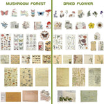 HASTHIP® 120 Pieces Vintage Scrapbooking Stickers DIY Journaling Scrapbook Adhesive Washi Paper Stamp Stickers Antique Retro Natural Collection Stickers Diary Journal Embellishment Supplies